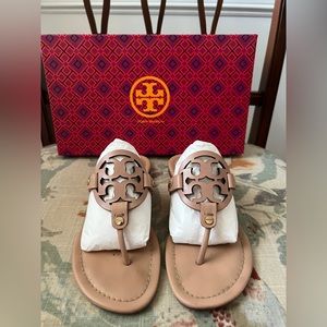 Tory Burch Miller Sandals in Light Makeup, size 7.5